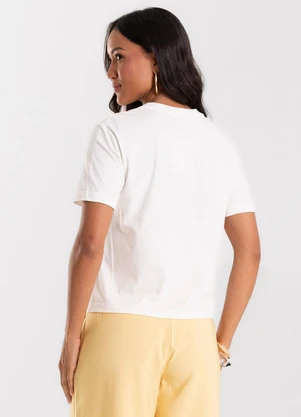 Rovitex - Camiseta Feminina Meia Malha com Estampa Bege - ROVITEX