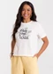 Rovitex - Camiseta Feminina Meia Malha com Estampa Amarelo - variação: Bege