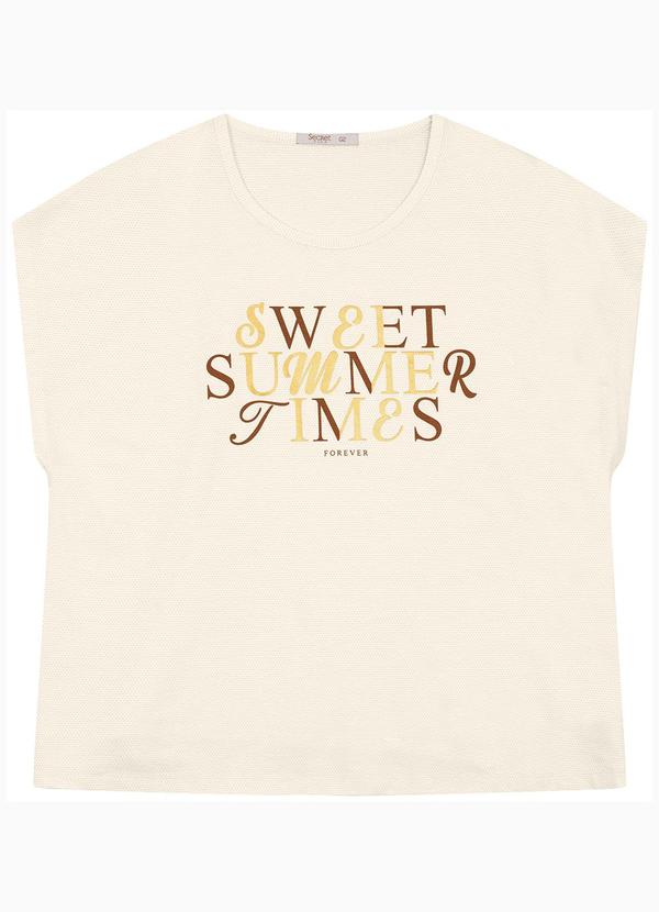 Secret Glam - Camiseta Feminina Plus Size Bege 2