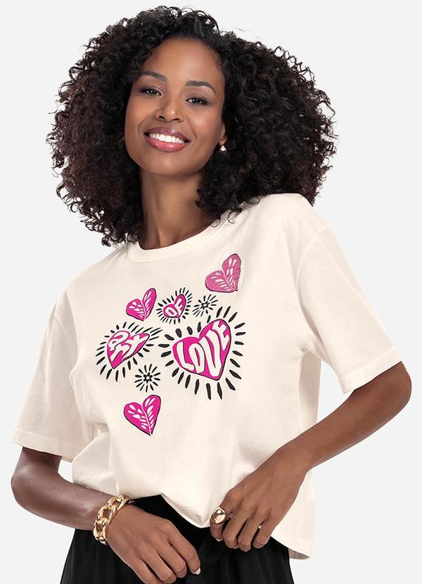 Rovitex - Camiseta Feminina T- Shirt Meia Malha Bege 1