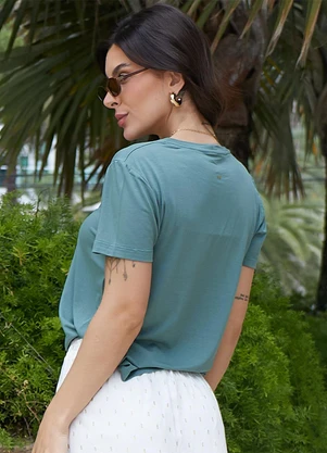Hiatto Confecção - Camiseta Feminina Tech Modal Verde - HIATTO CONFECÇÃO