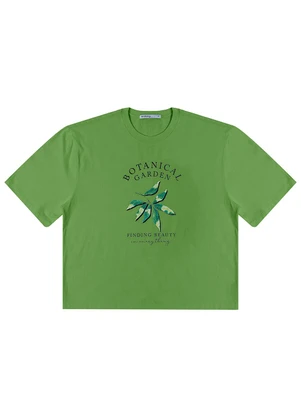 Endless - Camiseta Feminino Manga Curta Meia Malha Verde - ENDLESS