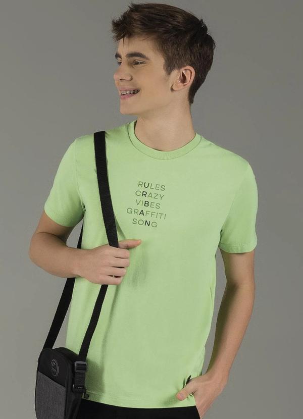 Exco - Camiseta Juvenil Estampada com Relevo Básica Verde