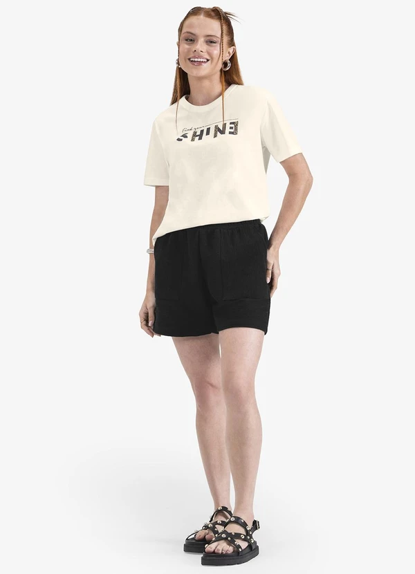 Minty - Camiseta Juvenil Feminina Manga Curta Bege 2