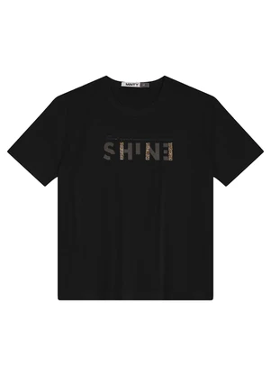 Minty - Camiseta Juvenil Feminina Manga Curta Preto - MINTY