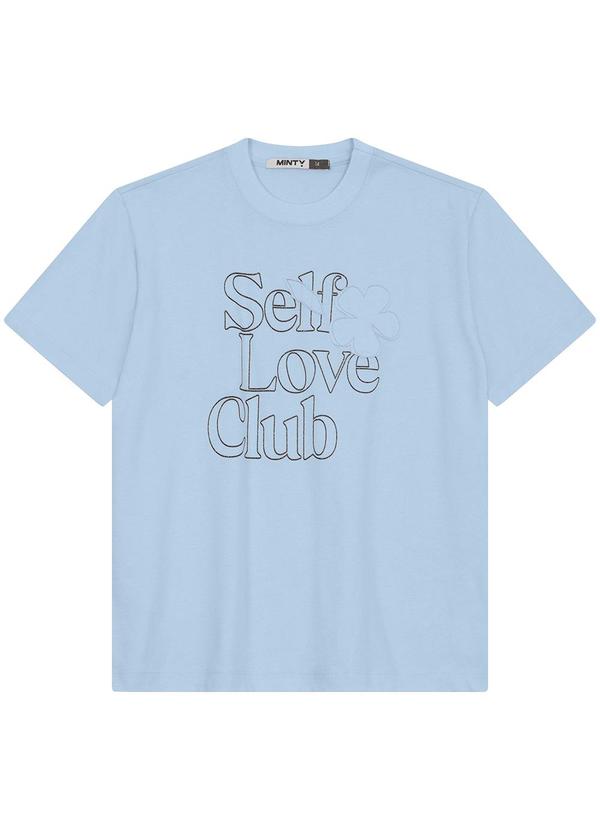 Minty - Camiseta Juvenil Manga Curta em Meia Malha Azul