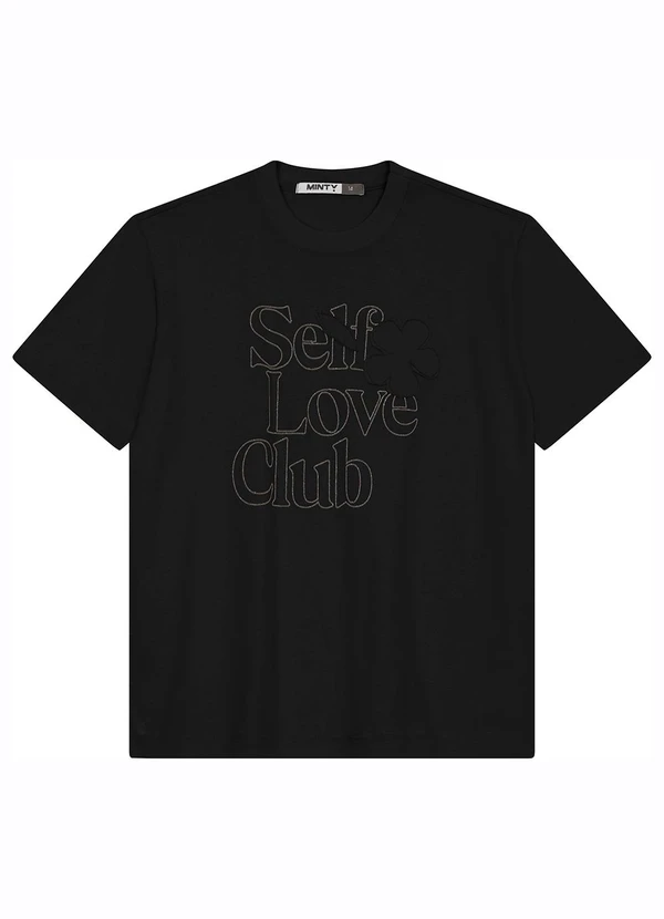 Minty - Camiseta Juvenil Manga Curta em Meia Malha Preto 1