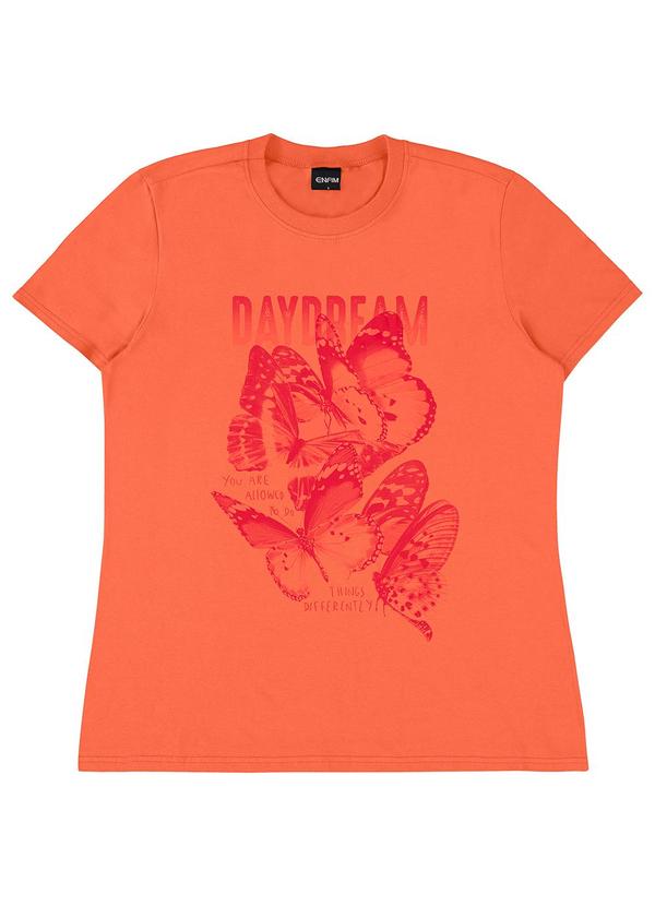 Enfim - Camiseta Laranja Feminina Slim Daydream