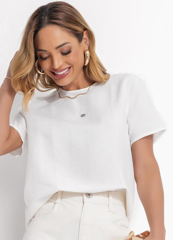 Colcci - Camiseta Linho Off White