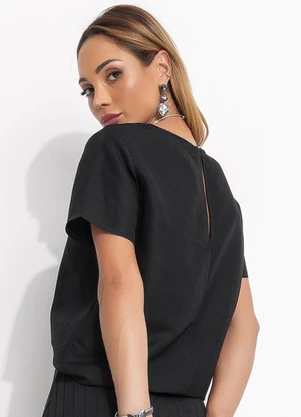 Colcci - Camiseta Linho Preto - COLCCI
