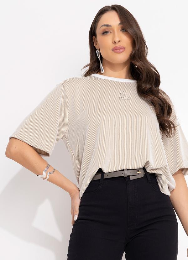 Forum - Camiseta Listrada Bege