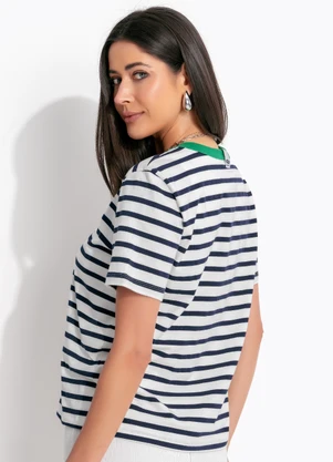 Colcci - Camiseta Listrada Off White - COLCCI