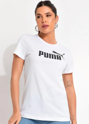 Puma - Camiseta M/C Ess Logo Tee W Branco - PUMA