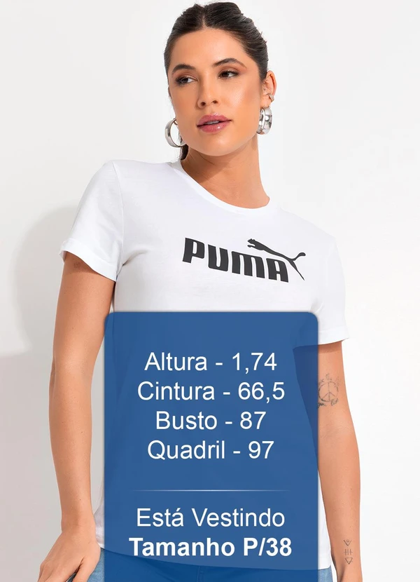 Puma - Camiseta M/C Ess Logo Tee W Branco 3