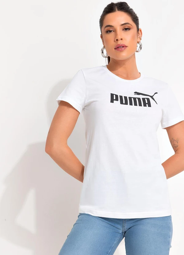 Puma - Camiseta M/C Ess Logo Tee W Branco 2