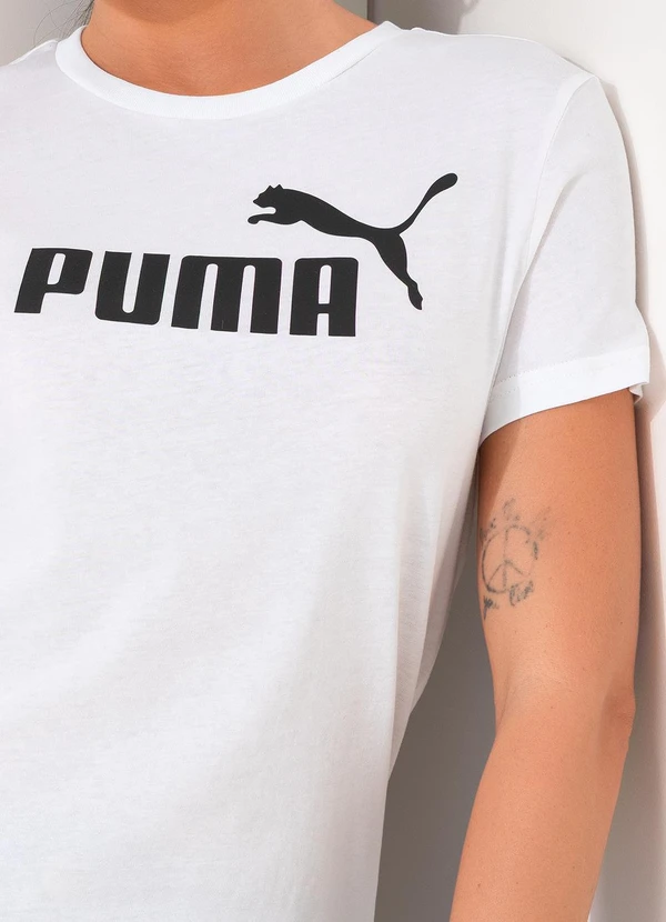 Puma - Camiseta M/C Ess Logo Tee W Branco 8