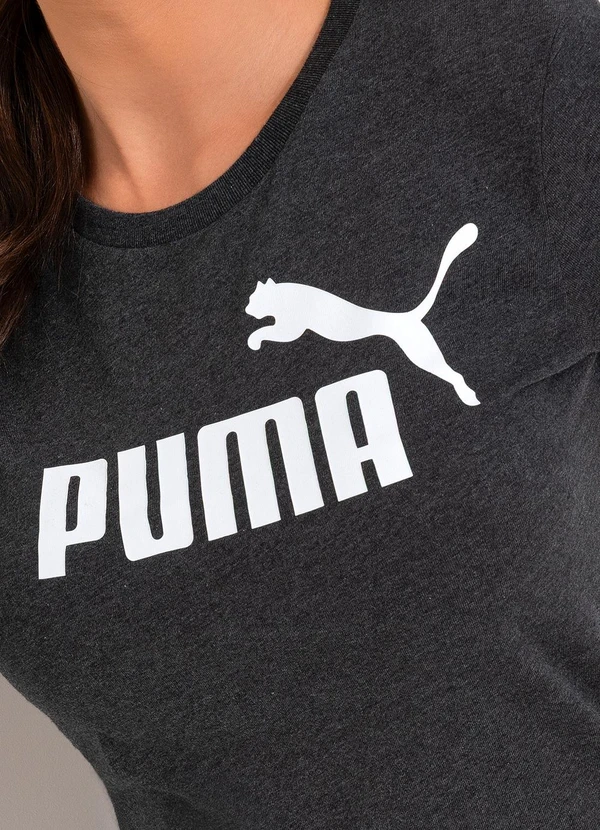 Puma - Camiseta M/C Ess Logo Tee W Cinza 7