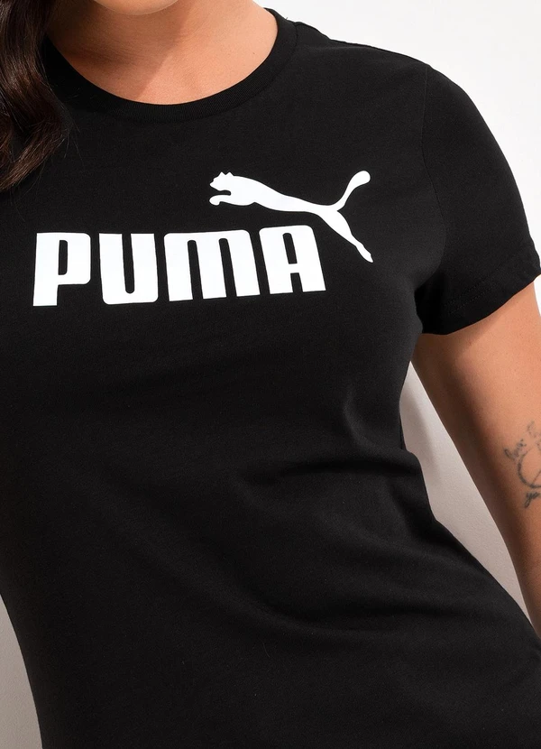 Puma - Camiseta M/C Ess Logo Tee W Preto 6