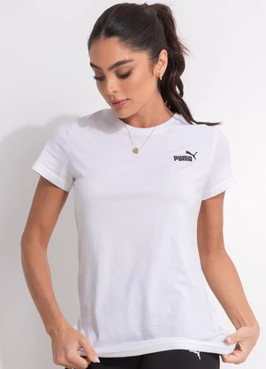 Puma - Camiseta M/C Ess Small Logo Tee W Branco - PUMA