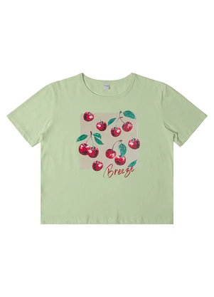 Rovitex - Camiseta Manga Curta Feminina Meia Malha Verde - ROVITEX