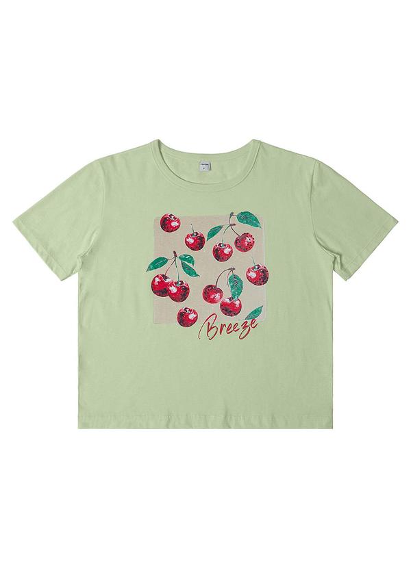 Rovitex - Camiseta Manga Curta Feminina Meia Malha Verde