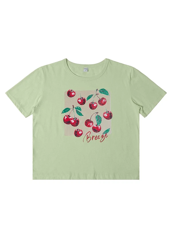 Rovitex - Camiseta Manga Curta Feminina Meia Malha Verde