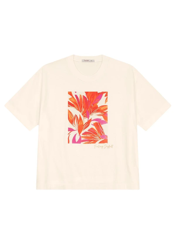 Secret Glam - Camiseta Manga Curta Plus Size Bege 2