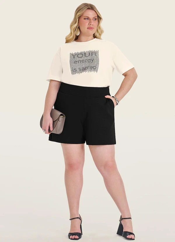 Secret Glam - Camiseta Manga Curta Plus Size Bege 2