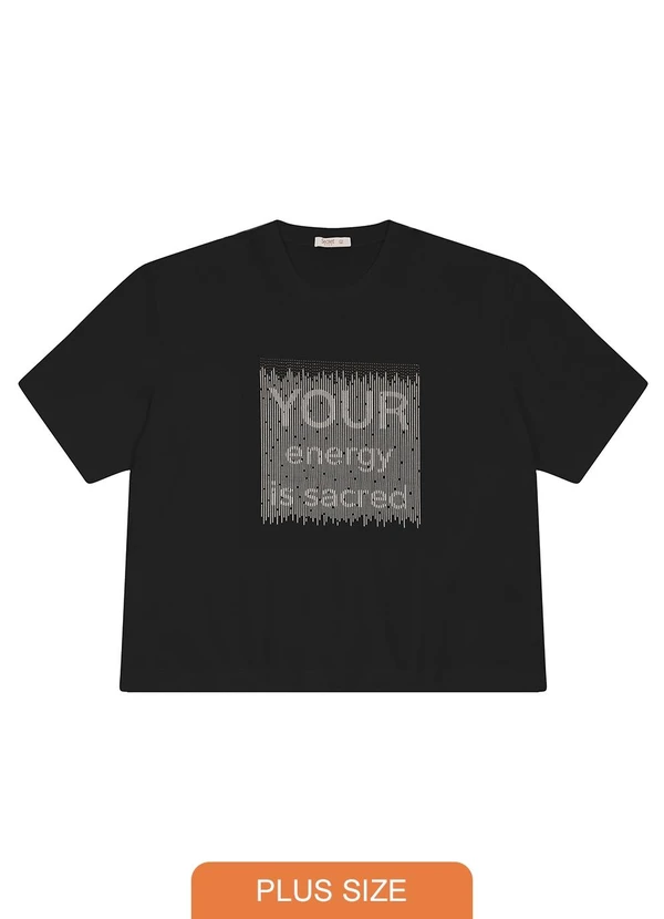 Secret Glam - Camiseta Manga Curta Plus Size Preto