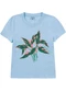 Malwee - Camiseta Calatheas em Malha Marrom Claro - variação: Azul Pastel