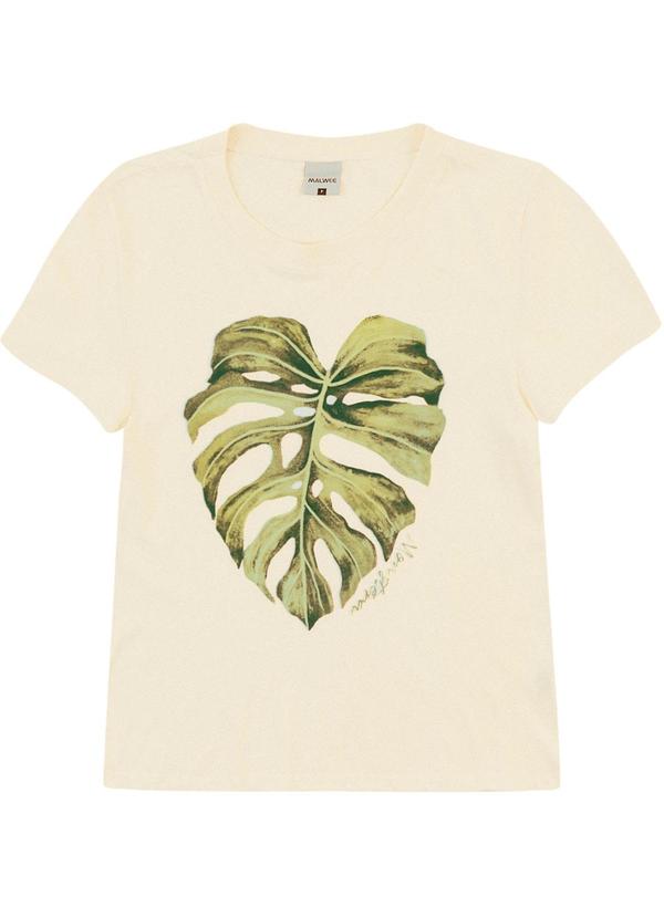 Malwee - Camiseta Monstera em Malha Off White