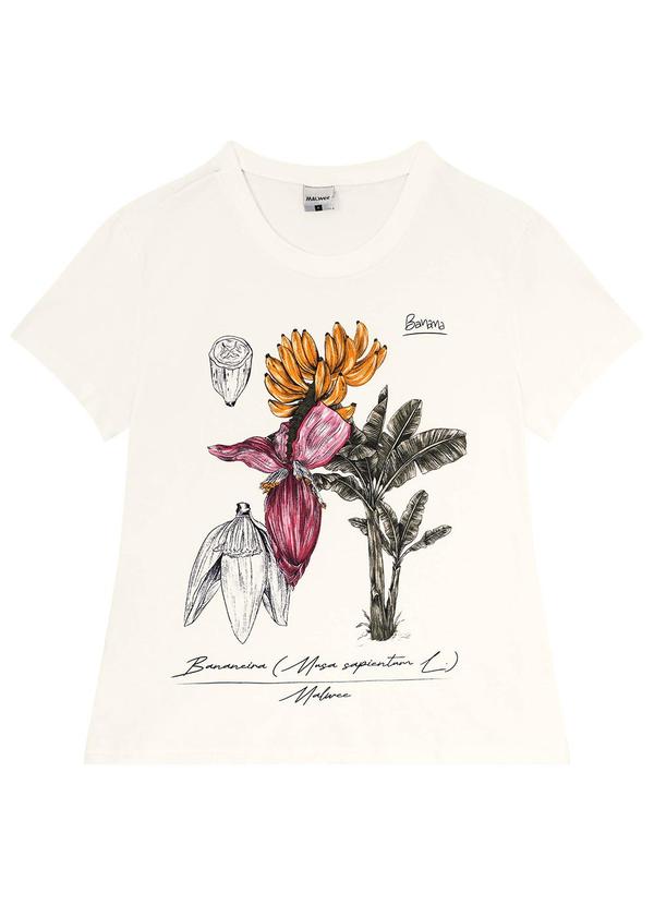 Malwee - Camiseta Off White Feminina Banana