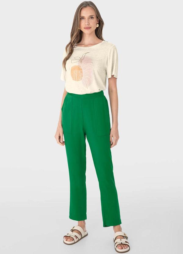 Malwee - Camiseta Off White Folhagens em Viscolinho 2