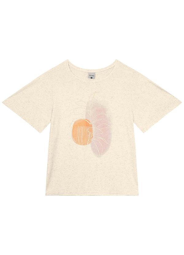 Malwee - Camiseta Off White Folhagens em Viscolinho 3