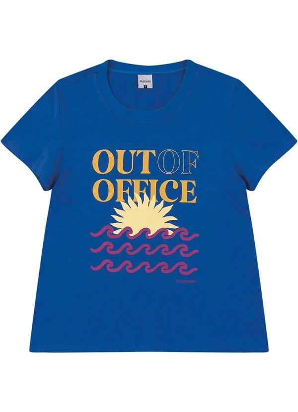 Malwee - Camiseta Out Of Office em Malha Azul Royal 3