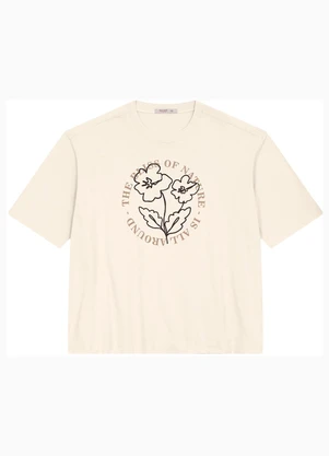 Secret Glam - Camiseta Plus Size em Meia Malha Bege - SECRET GLAM