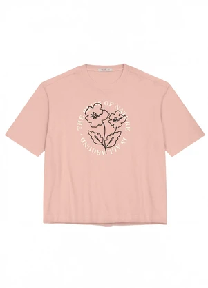 Secret Glam - Camiseta Plus Size em Meia Malha Rosa	 - SECRET GLAM