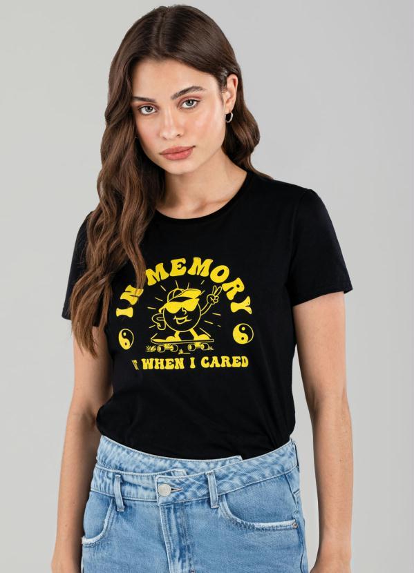 Enfim - Camiseta Preta In Memory Of When I Cared