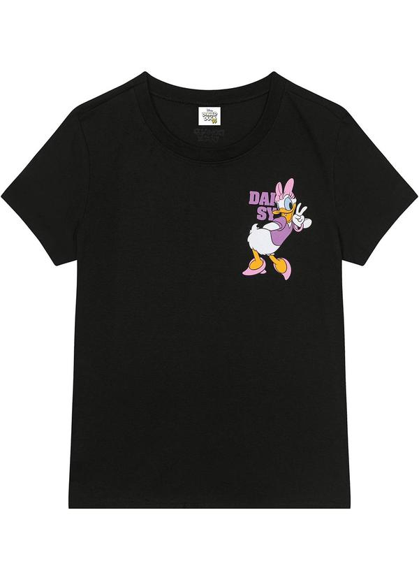 Malwee - Camiseta Preto Baby Look Donald & Mickey®