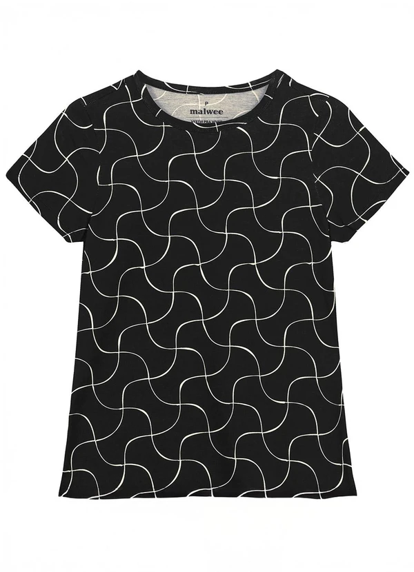 Malwee - Camiseta Slim Fine Line Preto