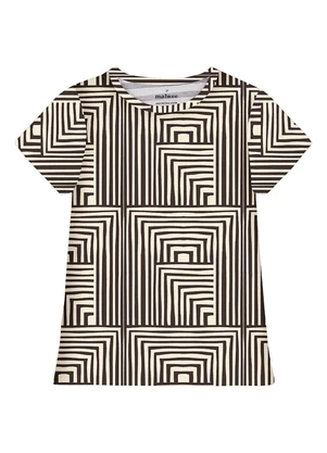 Malwee - Camiseta Slim Geométrica Off White - MALWEE
