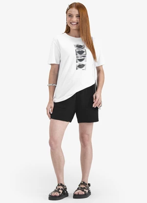 Minty - Camiseta T-Shirt em Meia Malha Branco - MINTY