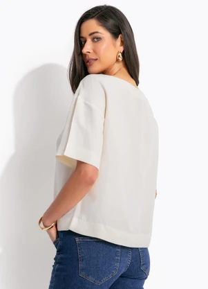 Colcci - Camiseta Viscolinho Bege - COLCCI