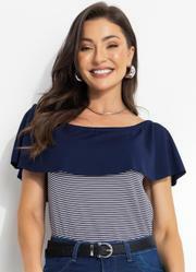 Ciganinha com Babado Listrada e Marinho