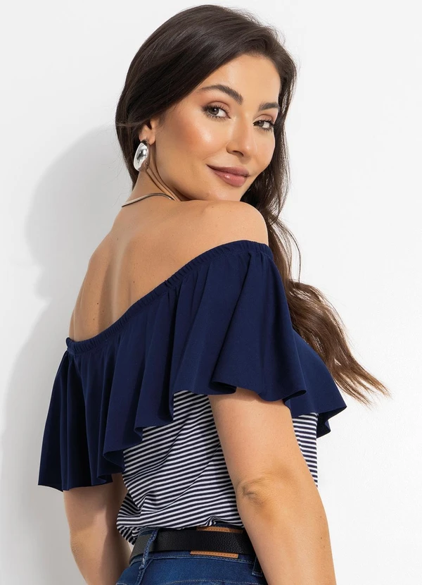 Moda Pop - Ciganinha com Babado Listrada e Marinho 2