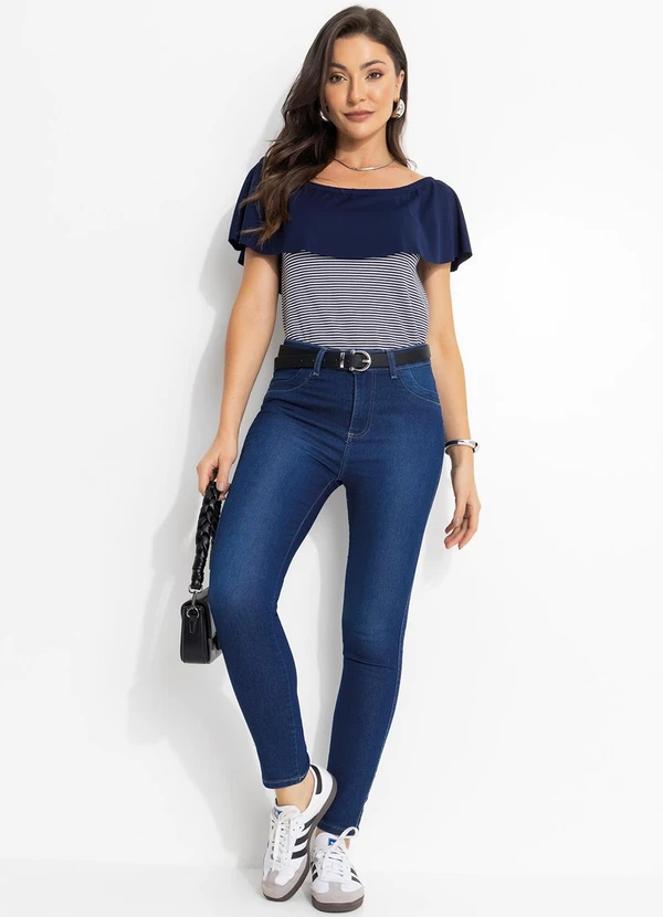 Moda Pop - Ciganinha com Babado Listrada e Marinho 3