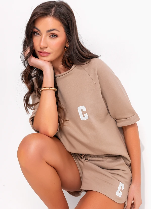 Bimini - Conjunto Bege em Moletom Careca 9