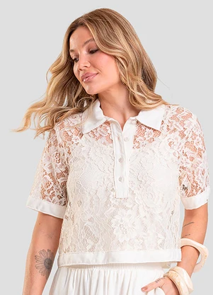 Dianna - Conjunto Camisa com Blusa de Alça Feminina Bege - DIANNA