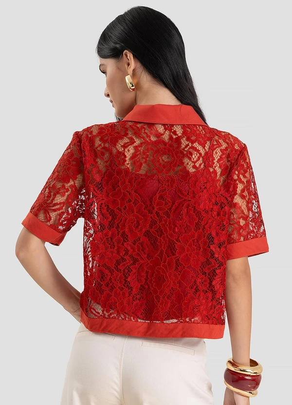 CONJUNTO CAMISA COM BLUSA DE ALCA VERMELHO - DIANNA