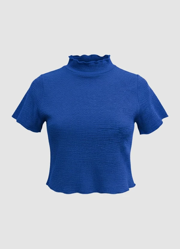 Yends Fashion - Cropped Anarruga Gola Alta Cacharrel Azul 3